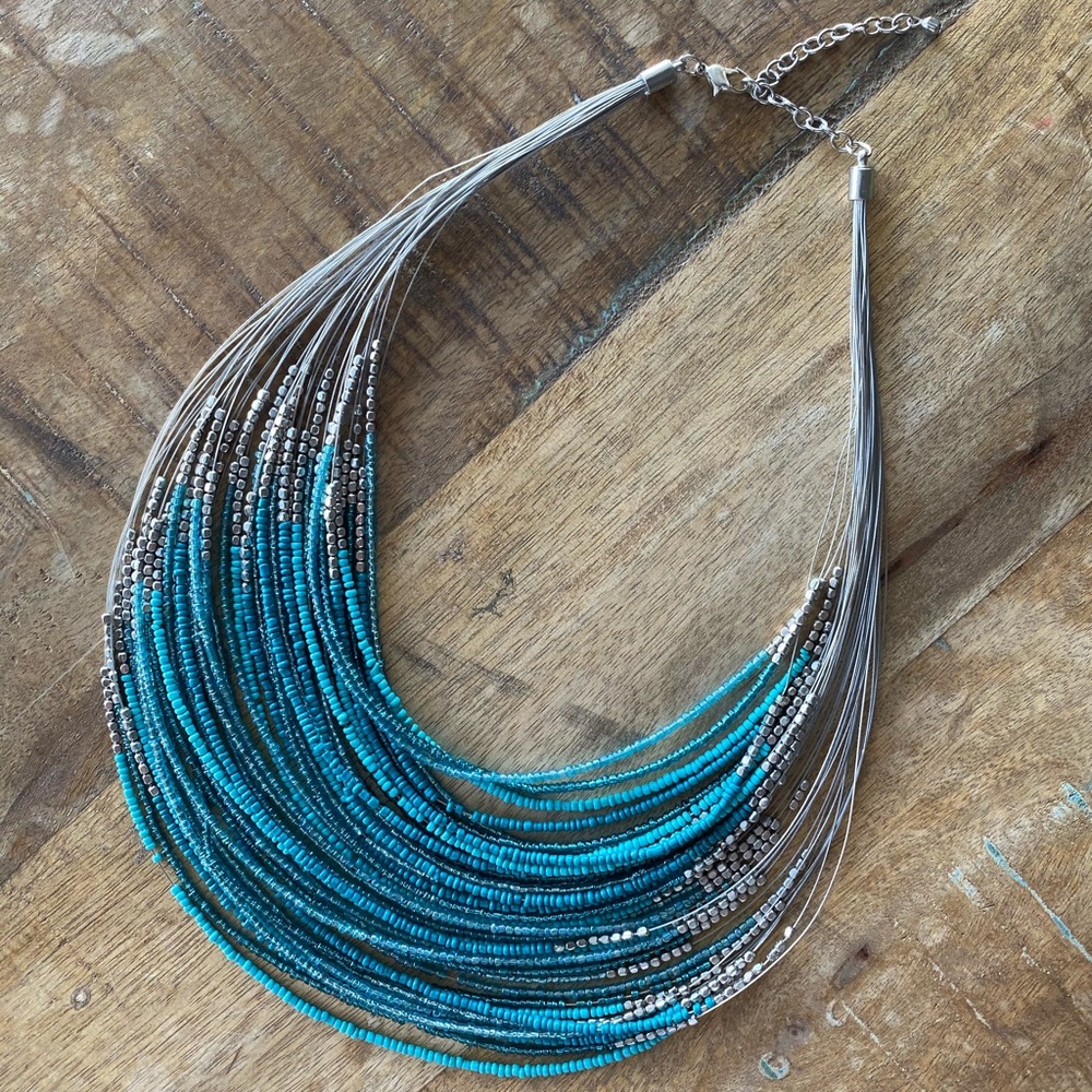 Blue Multi Layered Necklace